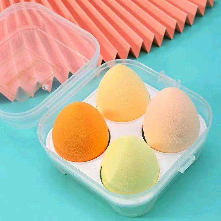 Caja de la esponja de huevo de maquillaje de belleza no comer el polvo esponja puff suave, seco y húmedo de doble uso de los huevos de maquillaje.