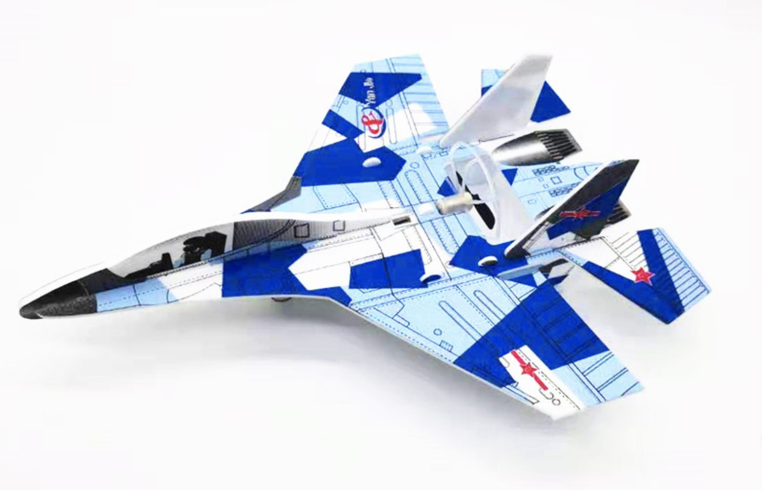 新款玩具电动飞机战斗机苏27泡沫手抛无人滑翔机回旋航模工厂货源详情12