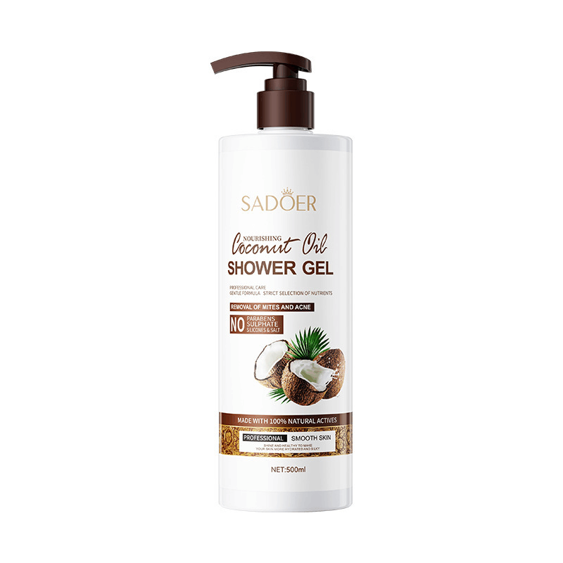 500ml All-English coconut Body Wash SADOER amino Acid Moisturizing and Fragrant Body Wash Cross-border export Application Scenario