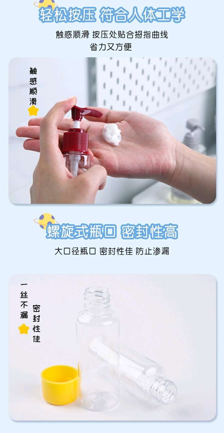 Bagged travel portioning set bottles, portable color portioning storage bottles, sample portioning bottles, spray bottles, lotion bottles detail image 2