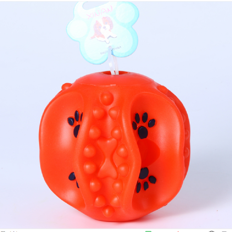 Nuevo estilo de juguetes para mascotas bola de alimentación de fuga esfera curvada sonido extraño llamada bola de alimentación de fuga color perro molar juguete para perros Specification image