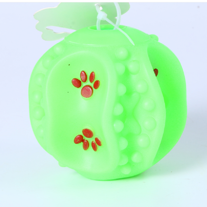 Nuevo estilo de juguetes para mascotas bola de alimentación de fuga esfera curvada sonido extraño llamada bola de alimentación de fuga color perro molar juguete para perros details Picture