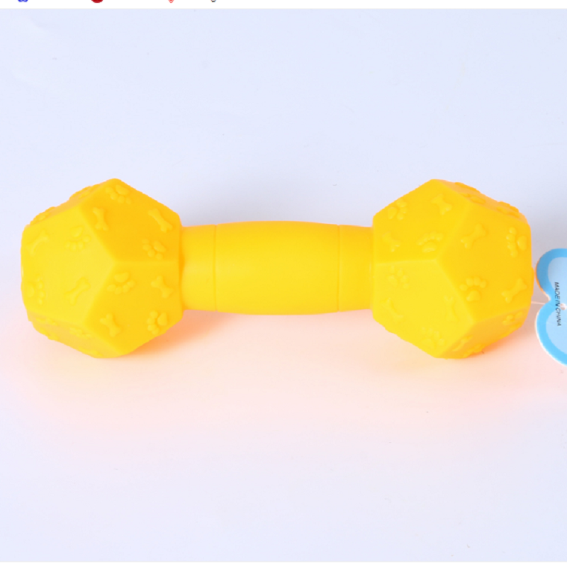 Perro molar limpiador mordedura resistente dumbbell forma juguetón juguetes interactivos pet molar palos mordedura multiuso juguete pegamento Specification image