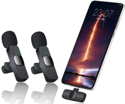 领夹麦克风/无线麦克风/迷你麦克风白底实物图