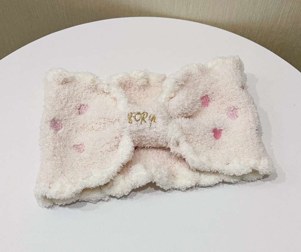 舒适刺绣桃心束发带软绵绵宽边洗脸发带防风月子头巾