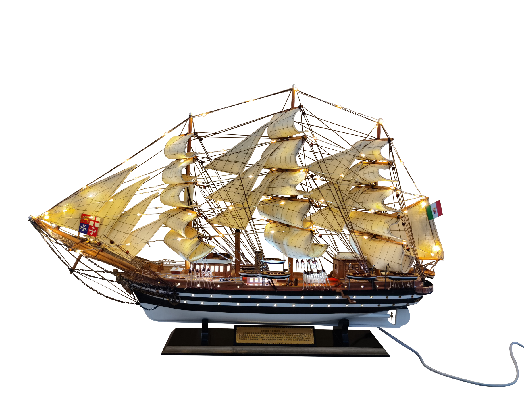 美式家具木质工艺品帆船摆件  一帆风顺详情图2