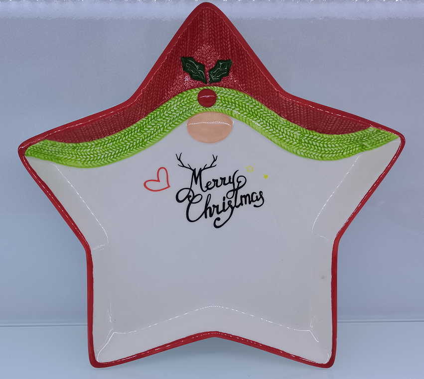 圣诞陶瓷五星盘