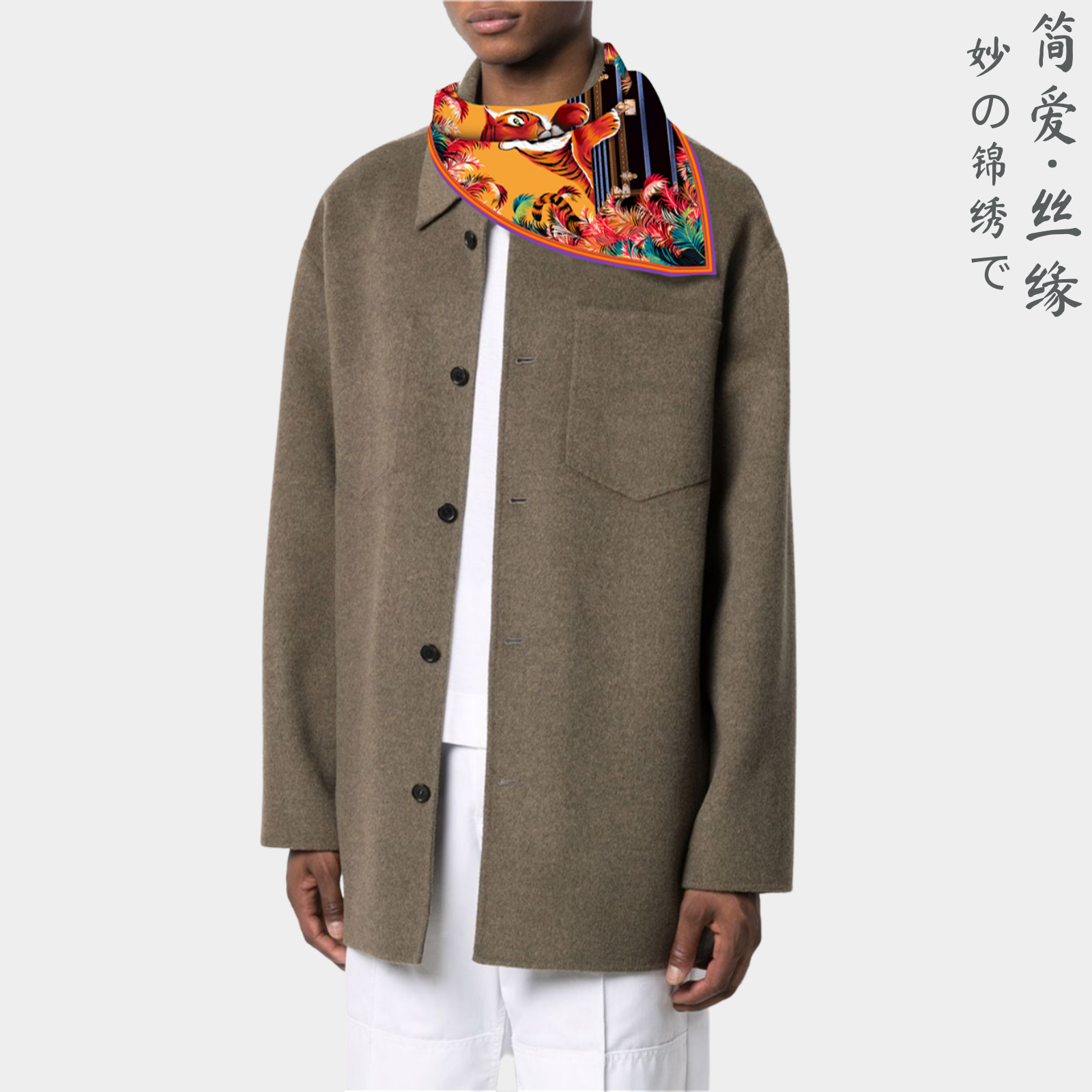 [Jane Eyre Silk Connection] New style of small square scarf, men's and women's decorative scarves, headbands, versatile neckerchiefs, printed animals Specification image