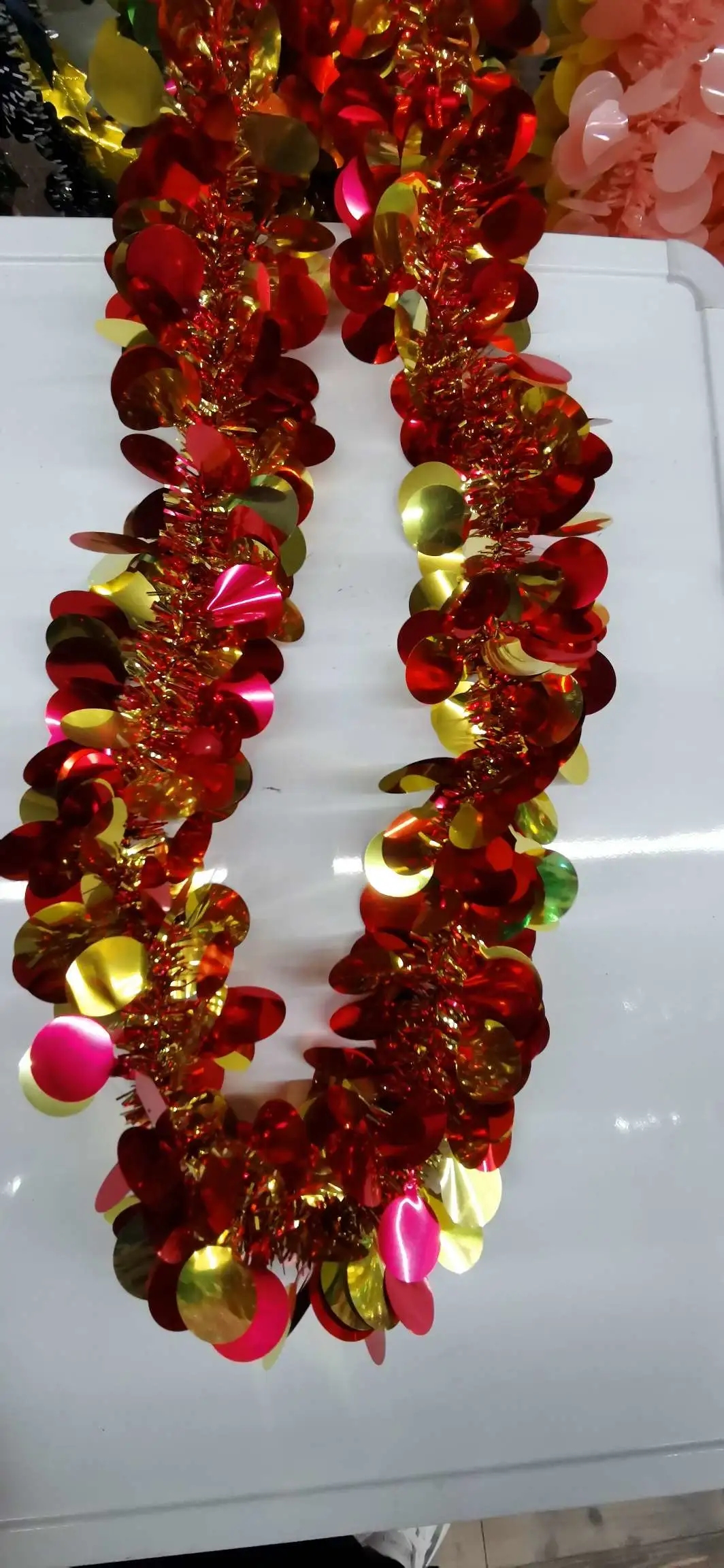 Christmas ribbons, rubia, carnival, party supplies, scene decoration, party ribbons Specification image