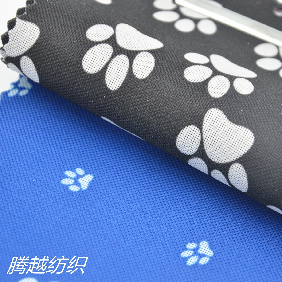 TY-033-3 600d印花牛津布印花宠物系列骨头脚印pvc涂层面料印花涤纶牛津布