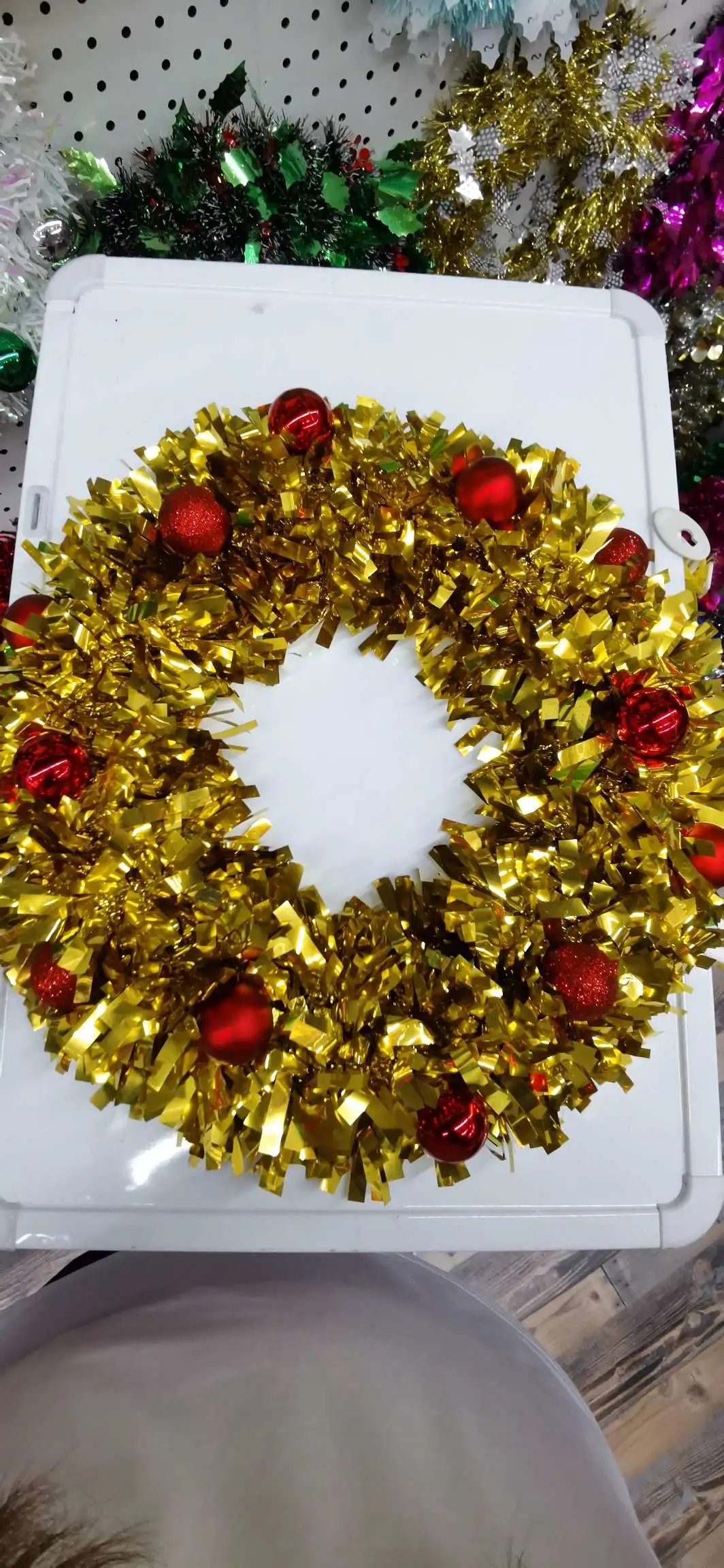 Christmas wreath pendant, Christmas decoration arrangement, sequined wire five-star decoration details Picture