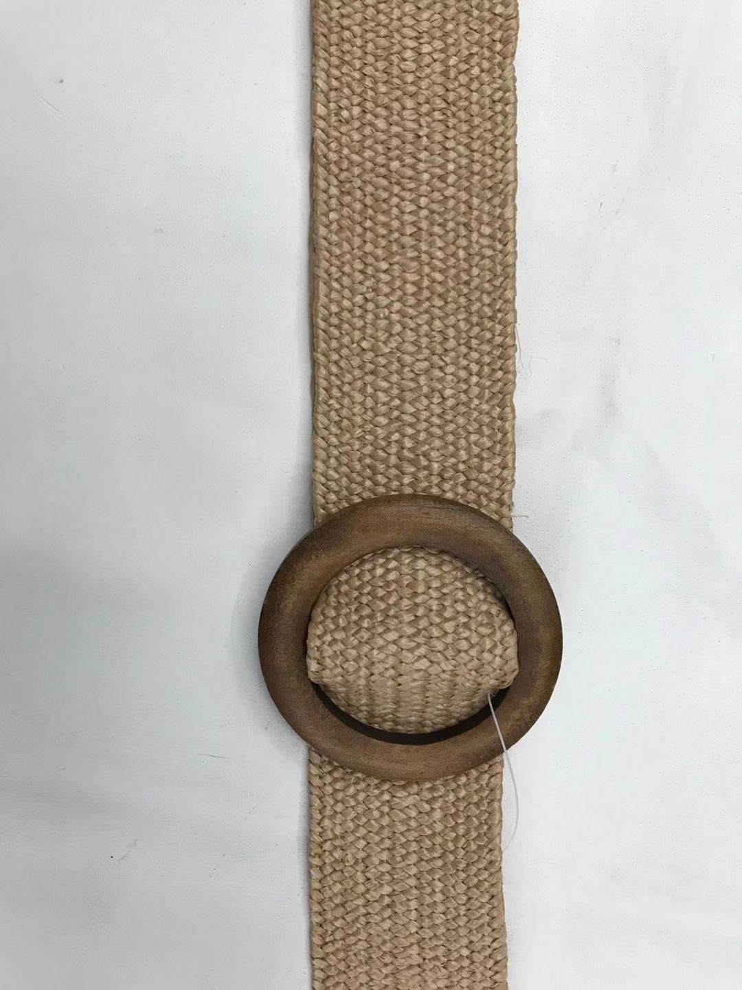 A fashionable and versatile grey woven elastic wide belt for women's outerwear, summer dress, waist-cinching belt, new style belt