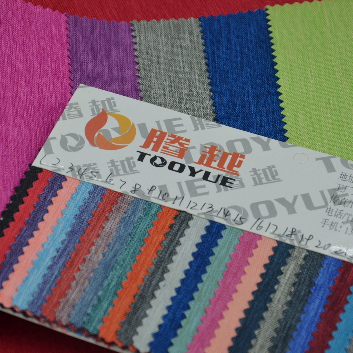 TY-038 600d Colorini PU European Standard Waterproof Oxford Fabric 600d comes in a series of light-fiber two-color cationic snowflake Oxford fabrics Specification image