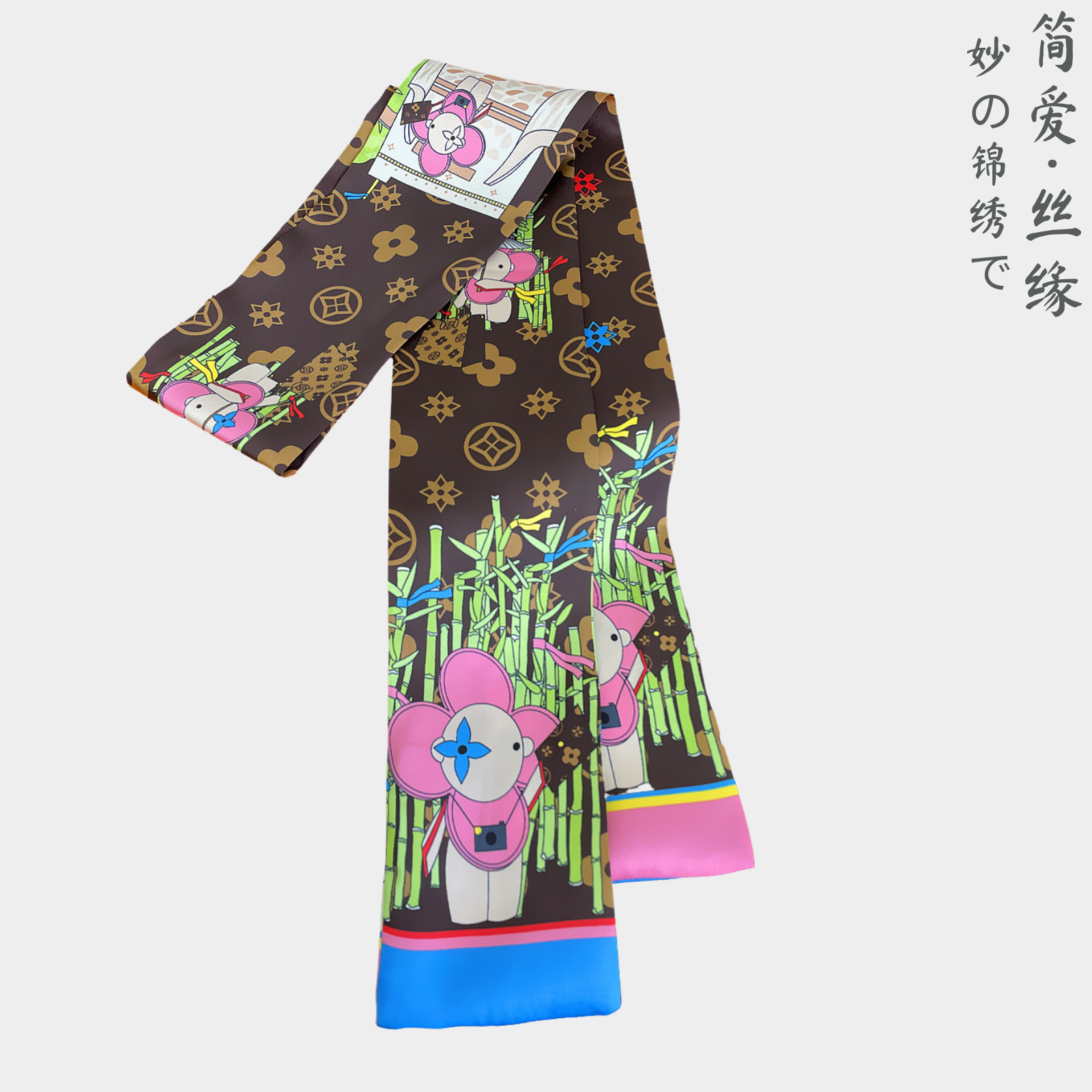 [Jane Eyre Silk Link] Small long silk scarves, ribbon hair bands, hair ties, spring and autumn decorative neckerchiefs, accessories, trendy scarves, versatile Item Picture
