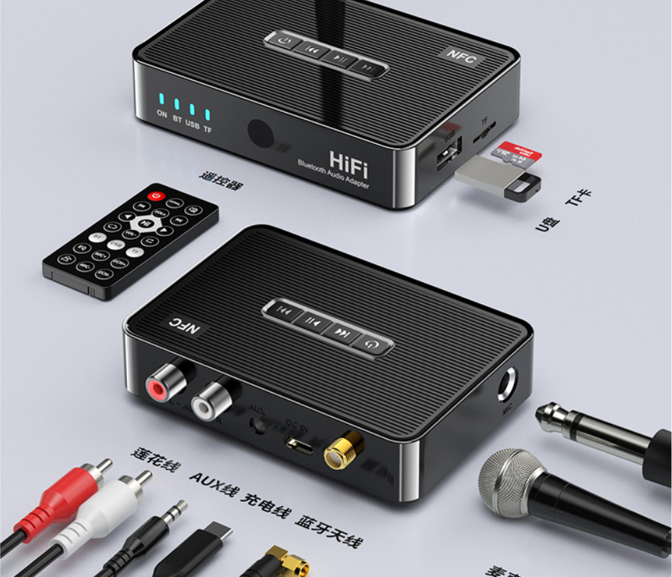新款蓝牙接收器5.1音频适配器转老式音箱响功放专用6.5麦克风k歌