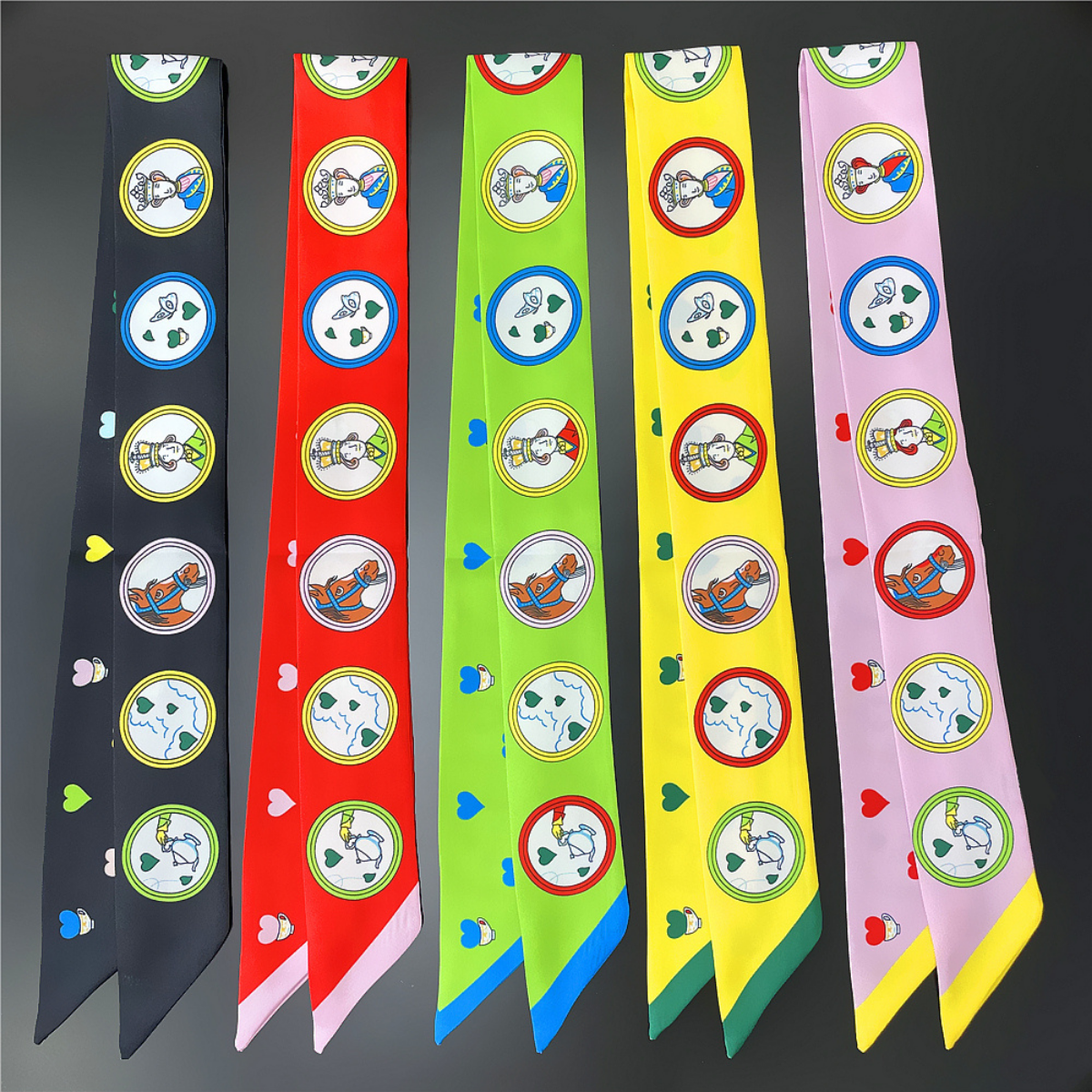 [Jane Eyre Silk Scarf] A small long silk scarf for spring and autumn, a versatile small neck-wearing scarf for decoration, a multi-functional ribbon-tied scarf Item Picture
