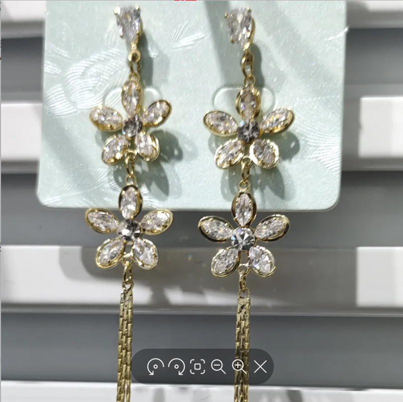 Zirconia jewelry, Korean version chain, Korean long chain earrings, Billon -26 Specification image