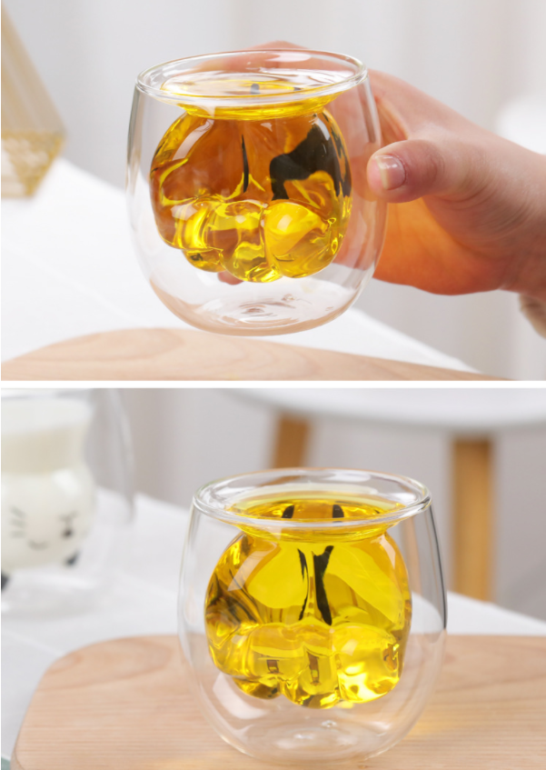 小熊双层杯玻璃杯耐热可爱创意双层杯卡通双层水杯详情9