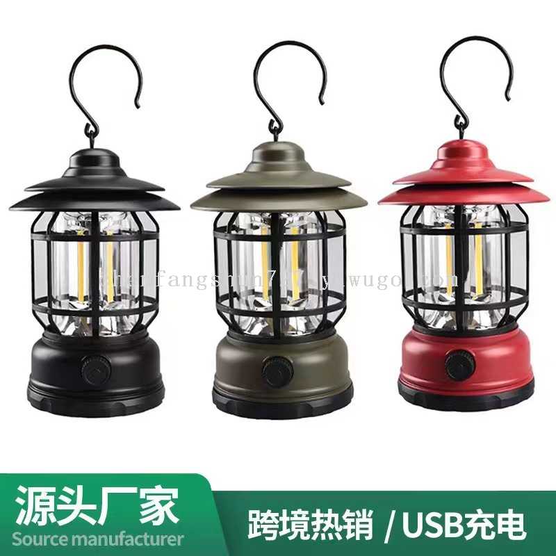 Best-selling camping lamps, atmosphere flame camping tent lamps, retro horse lamps, rechargeable portable lamps, home outdoor lamps