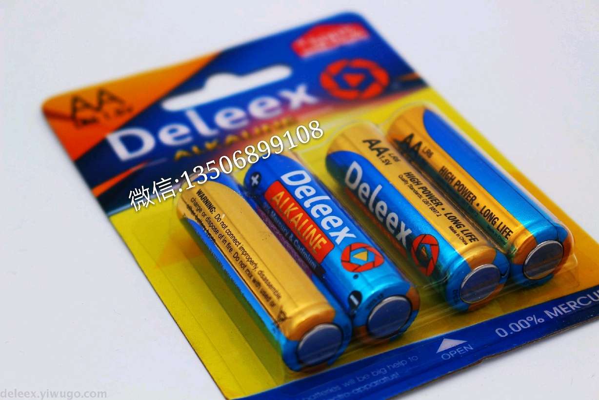 Deleex碱性电池LR06纸卡包装AA电池5号电池battery锌锰干电池遥控器电池玩具电池高效电池环保电池详情图1