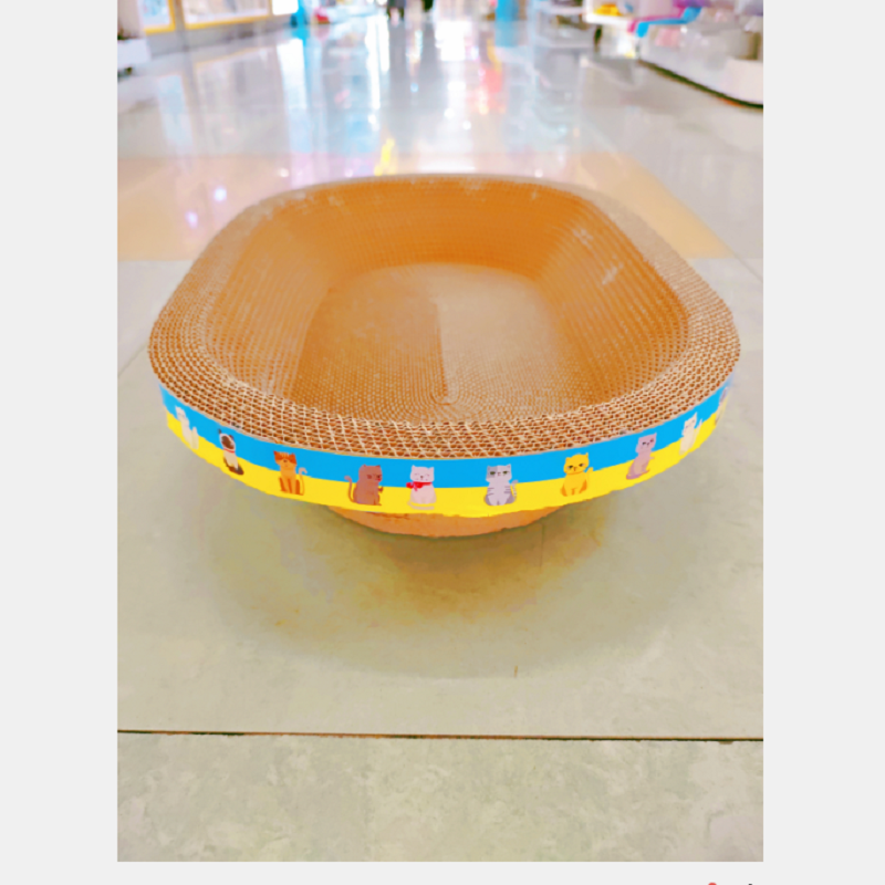 宠物瓦楞纸猫抓窝 猫咪磨爪玩具 椭圆形猫爪窝大号猫抓板50cm
