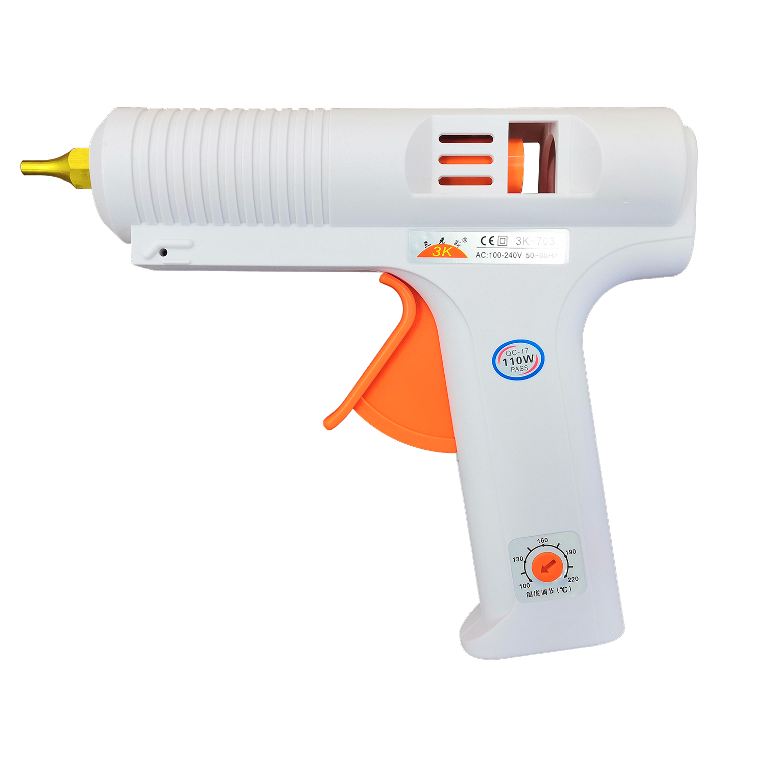 Wholesale SNAK white 110W hot melt glue gun 3K-703 large glue gun with temperature adjustment knob, factory direct sales Specification image