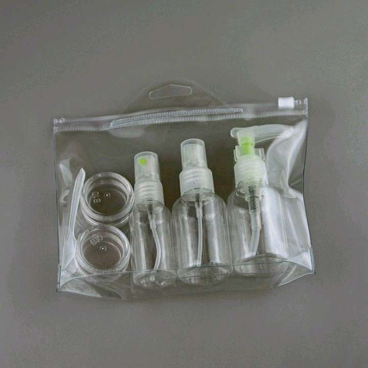 Travel portioning bottle set: Portable press-type small spray bottle, lotion bottle, cream bottle, sample portioning bottle! details Picture