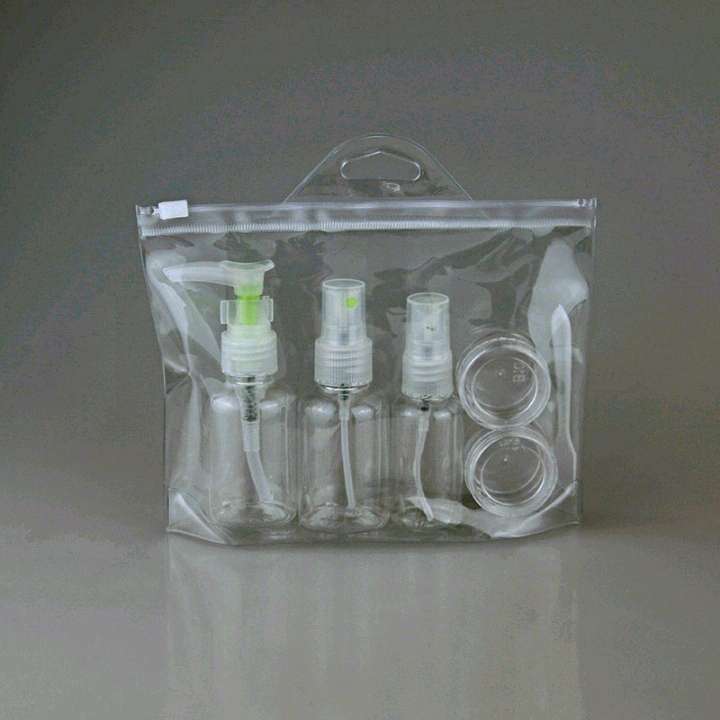 Travel portioning bottle set: Portable press-type small spray bottle, lotion bottle, cream bottle, sample portioning bottle!