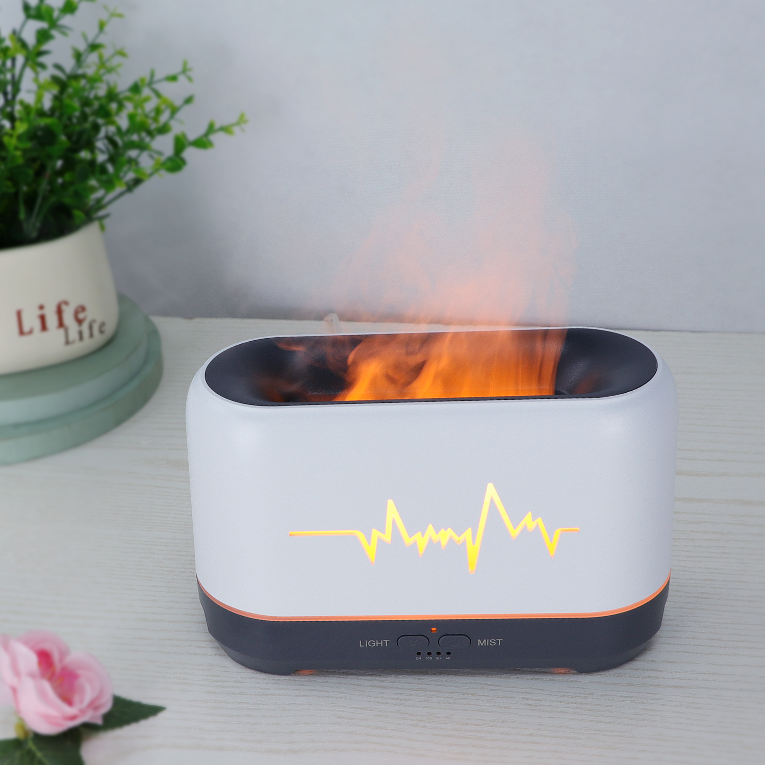厂家热销HOLDMAY候美 心电图香薰机加湿器七彩香薰灯光添加精油