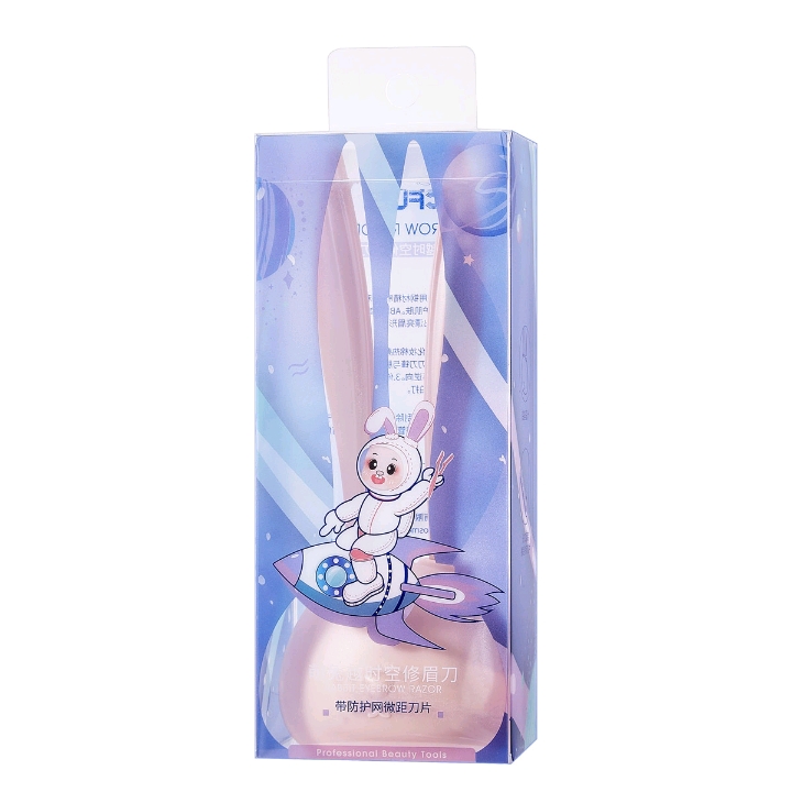 Cute Rabbit More Time And Space Eyebrow Knife 2 Sets Of Anti-Scratch Feather Shaving Durable Eyebrow Razor Blade Beginner Eyebrow Razor) full figure