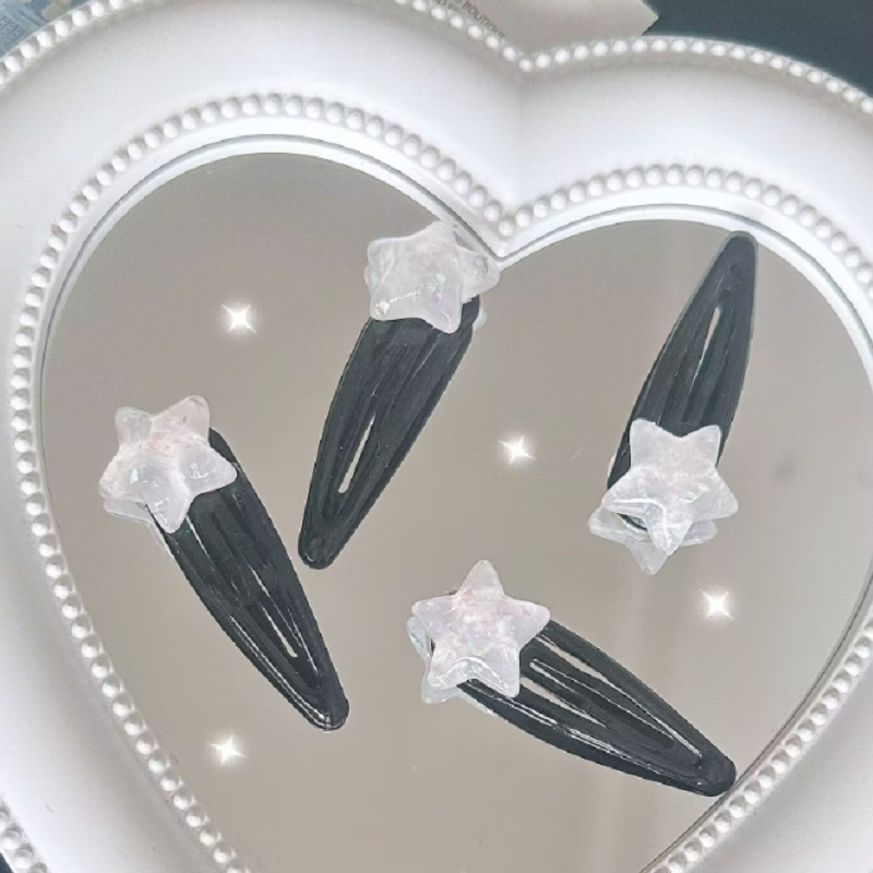 简洁清新星星黑色发夹尽显时尚活力 霄霄饰品 XX230513