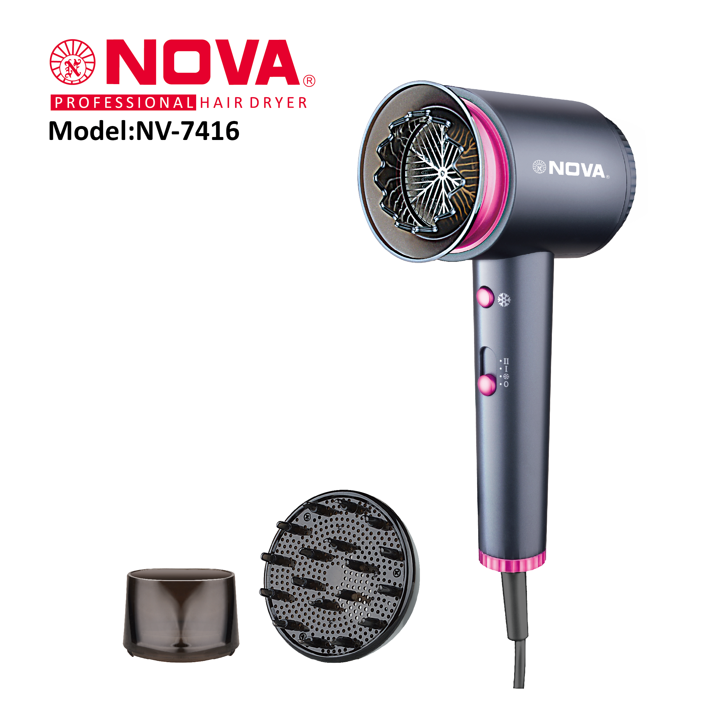 Hair dryer, household constant-temperature hair care hair dryer, multi-speed adjustable, dormitory hotel hair dryer NV-7418 details Picture