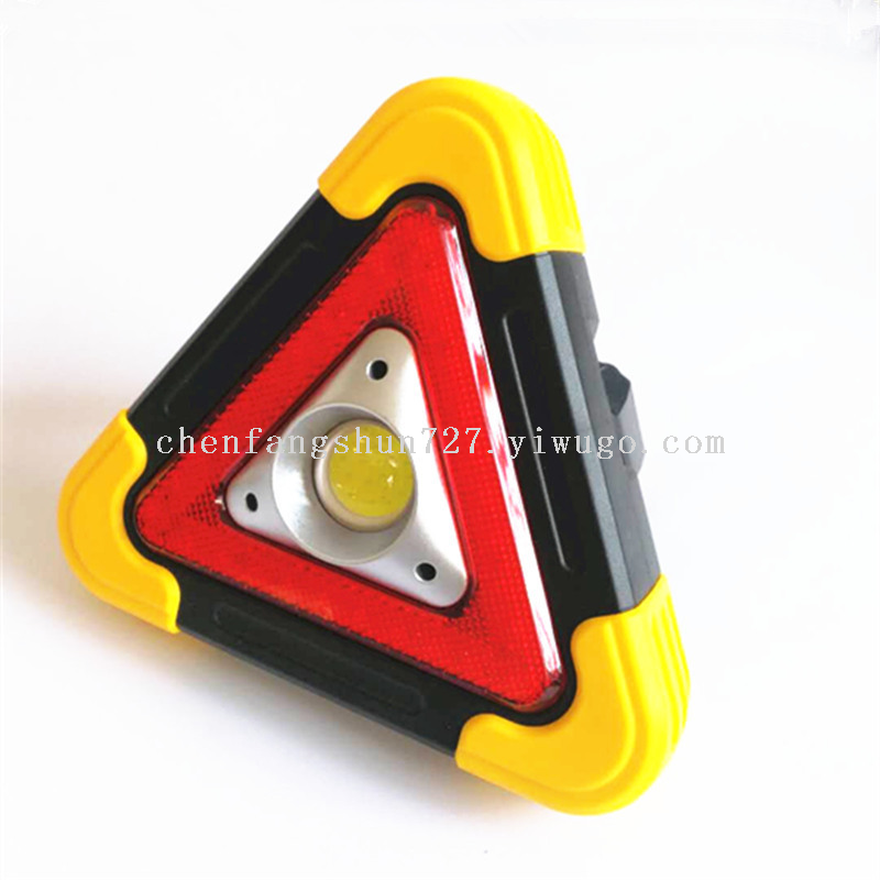 Solar-powered portable floodlight LED multi-functional charging high-intensity triangular warning emergency light