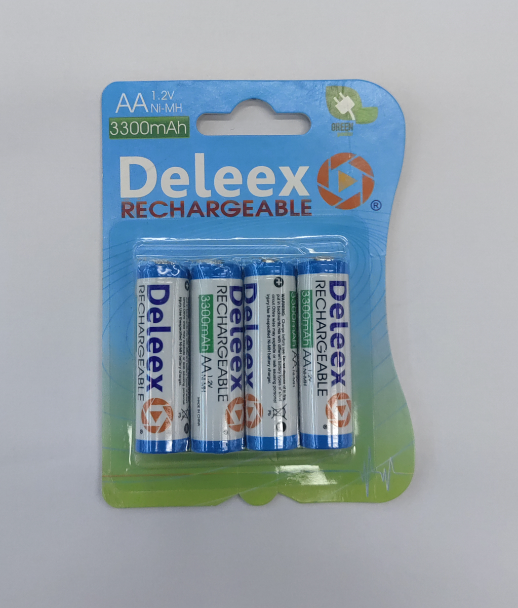 Deleex镍氢电池Ni-Mh电池卡装AA电池5号电池可充电循环使用环保遥控器电池玩具电池高效电池环保电池