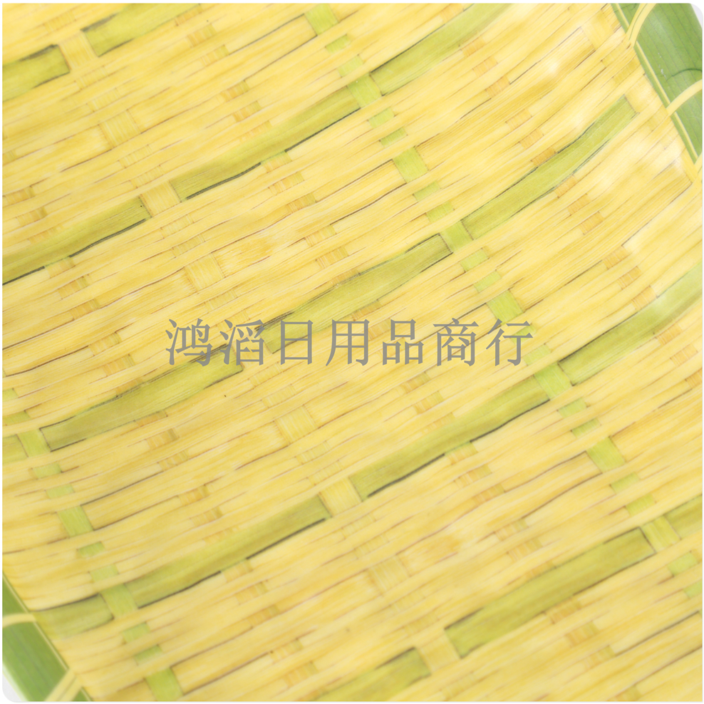 竹编盘/菜盘/密胺盘白底实物图